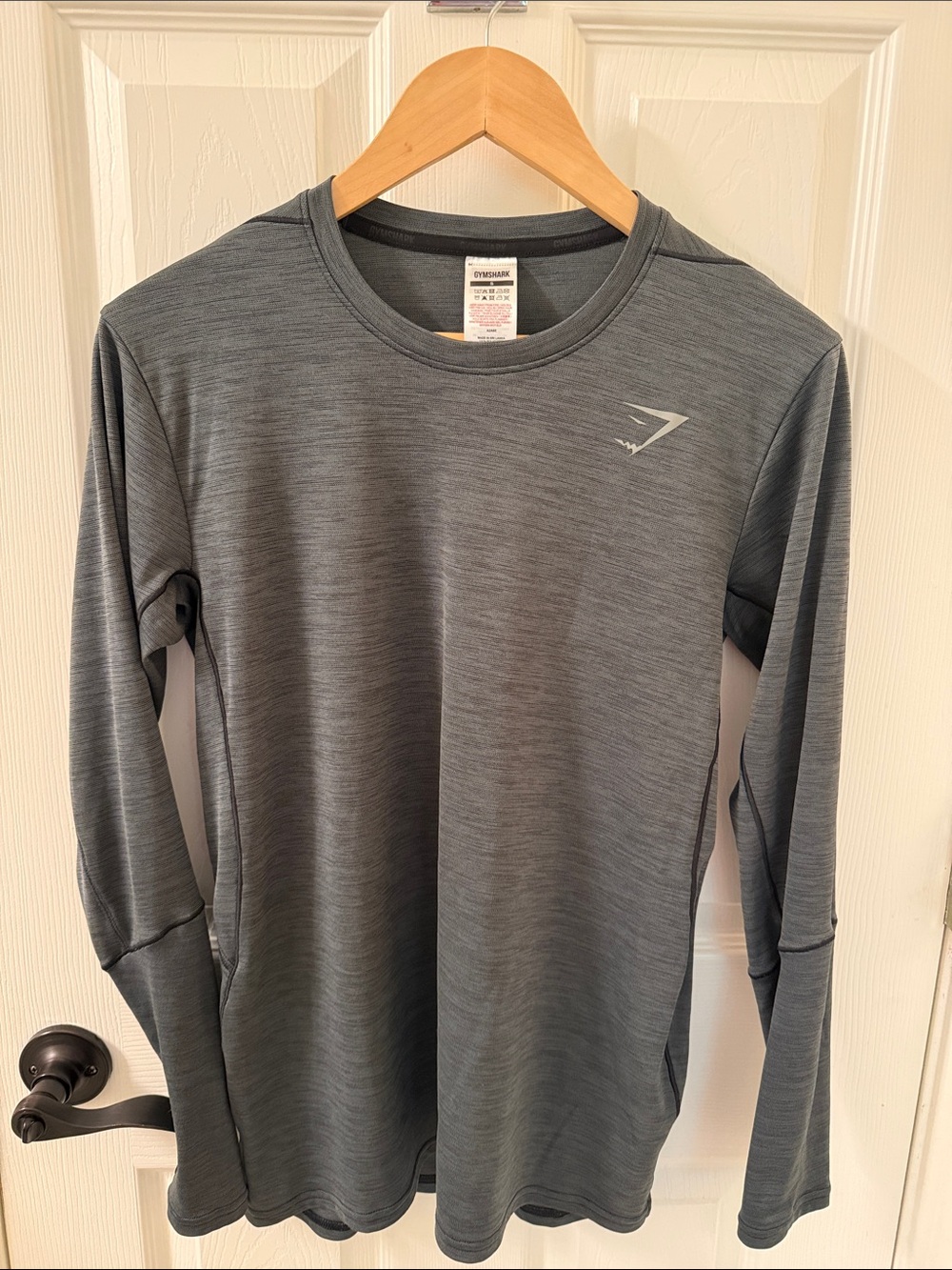 Gymshark Men's Long Sleeve Heather Charcoal Training Shirt